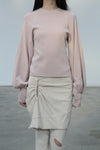 SWAYING/KNIT profile cuffed long-sleeved slim fit pullover SW24RE1T08 light pink PS11